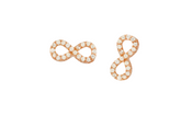 Charming Eternity Rose Gold Colour 925 Sterling Silver Earrings studded with CZ